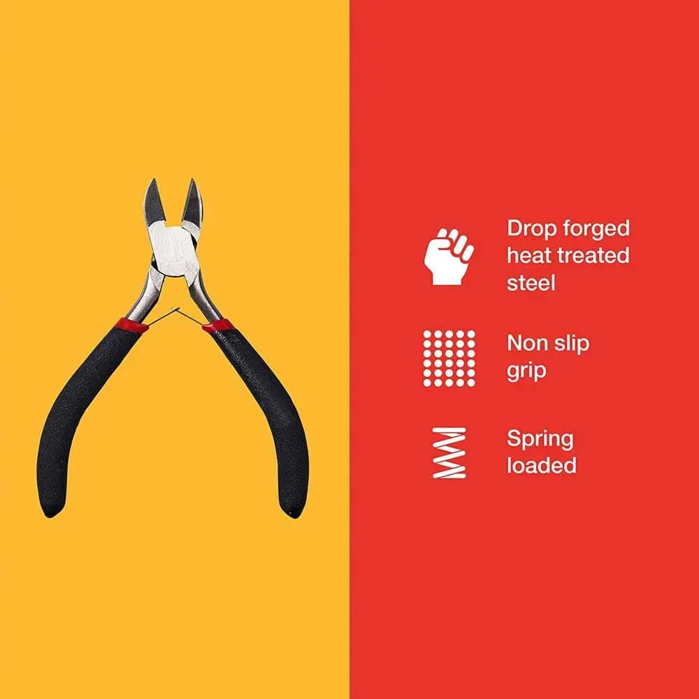 110mm Mini Side Cutting Pliers With Spring - Amtech