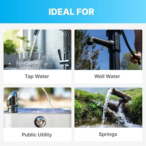 16 in 1 Drinking Water Test Kit - Comprehensive Water Quality Analysis Includes pH, Hardness, Chlorine, Fluoride, Lead, Iron, Copper for Home Tap and Well Water