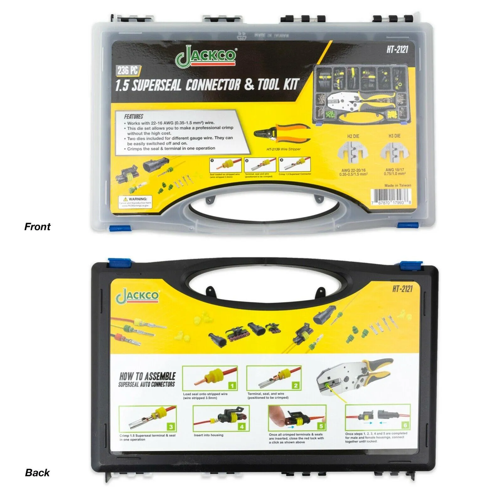 236pc 1.5 Superseal Terminal Ratcheting Crimping Tool & Connector Kit