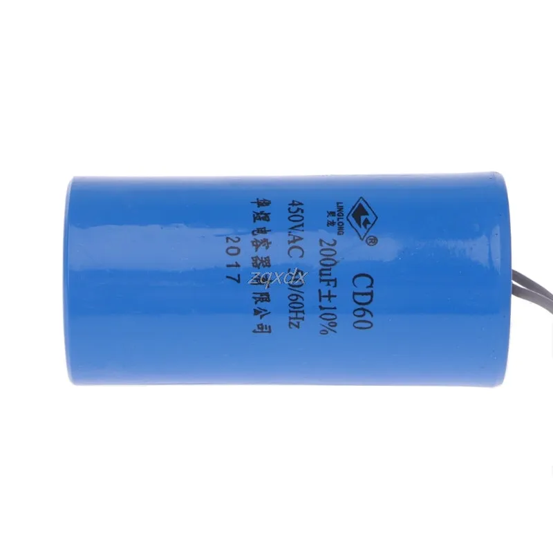 250-450V AC 200uF Appliance Motor Start Run Capacitor CD60 High Quality Hot Drop ship