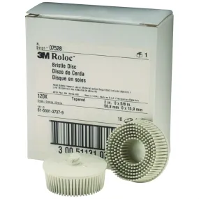 2" Scotch-Brite Roloc Bristle Discs 120 Grit Fine White MMM7528