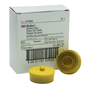 2" Scotch-Brite Roloc Bristle Discs 80 Grit Medium Yellow MMM7525