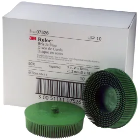 3" Scotch-Brite Roloc Bristle Discs 50 Grit Coarse Green MMM7526