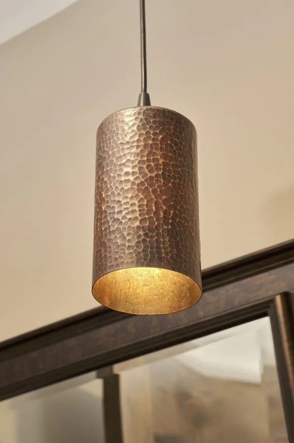 4" Copper Round Cylinder Pendant Light