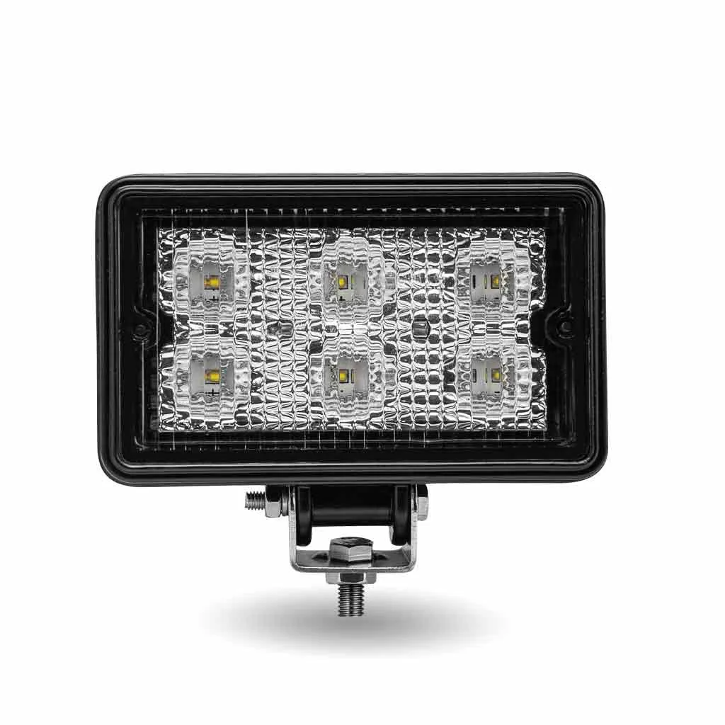4" x 6" Rectangular Heavy Duty LED Work Light - Flood Beam - 1200 Lumens (6 Diodes)