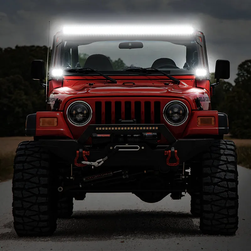 50'' Light Bar & 2 Pods Work Lights & All Brackets Kit for 1997-2006 Jeep Wrangler TJ
