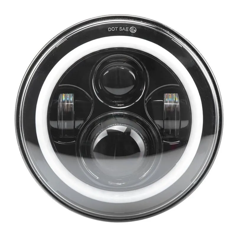 7 inch LED Headlight Projector with DRL and Turn Signal Lights & Bracket Ring