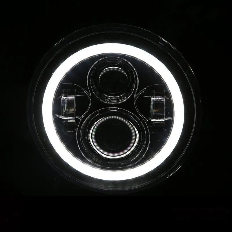 7 inch LED Headlight Projector with DRL and Turn Signal Lights & Bracket Ring