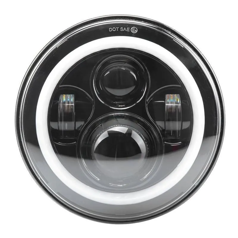 7 inch LED Headlight Projector with White Halo