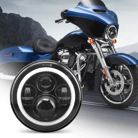 7 inch LED Headlight Projector with White Halo