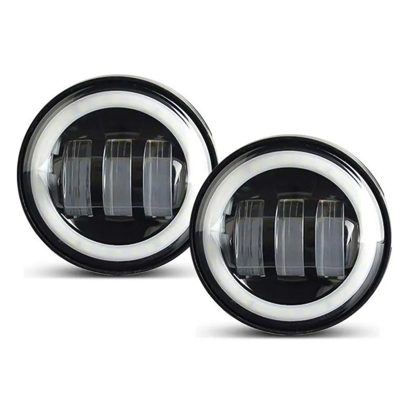 7'' LED Halo Headlights with Turn Signals   4.5'' LED Halo Fog Lights   Bracket