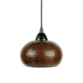 7" Copper Globe Pendant Light