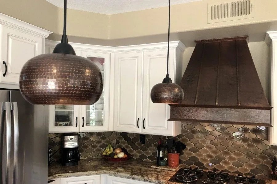 7" Copper Globe Pendant Light