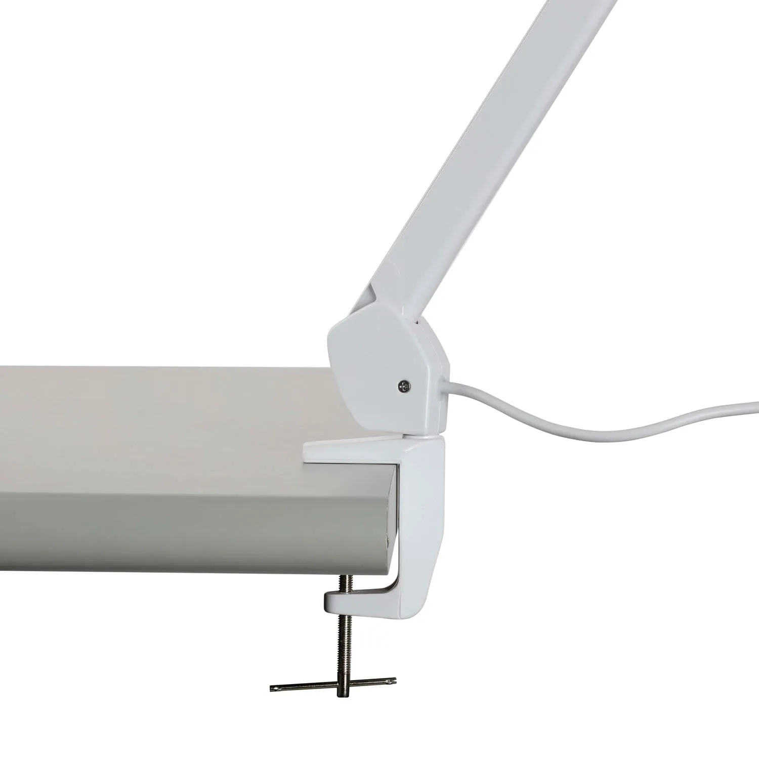 AmScope 24W 180 LED Dual-Head Task Lamp on Articulating Arm with Table Clamp