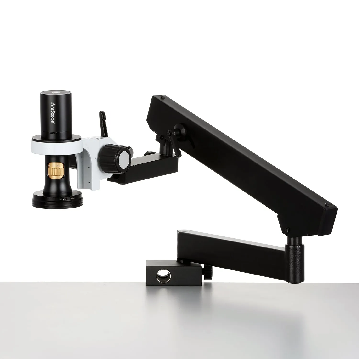 AmScope DM756 Series 8.3MP All-in-One USB Digital Microscope with Zoom Optics on Articulating Arm