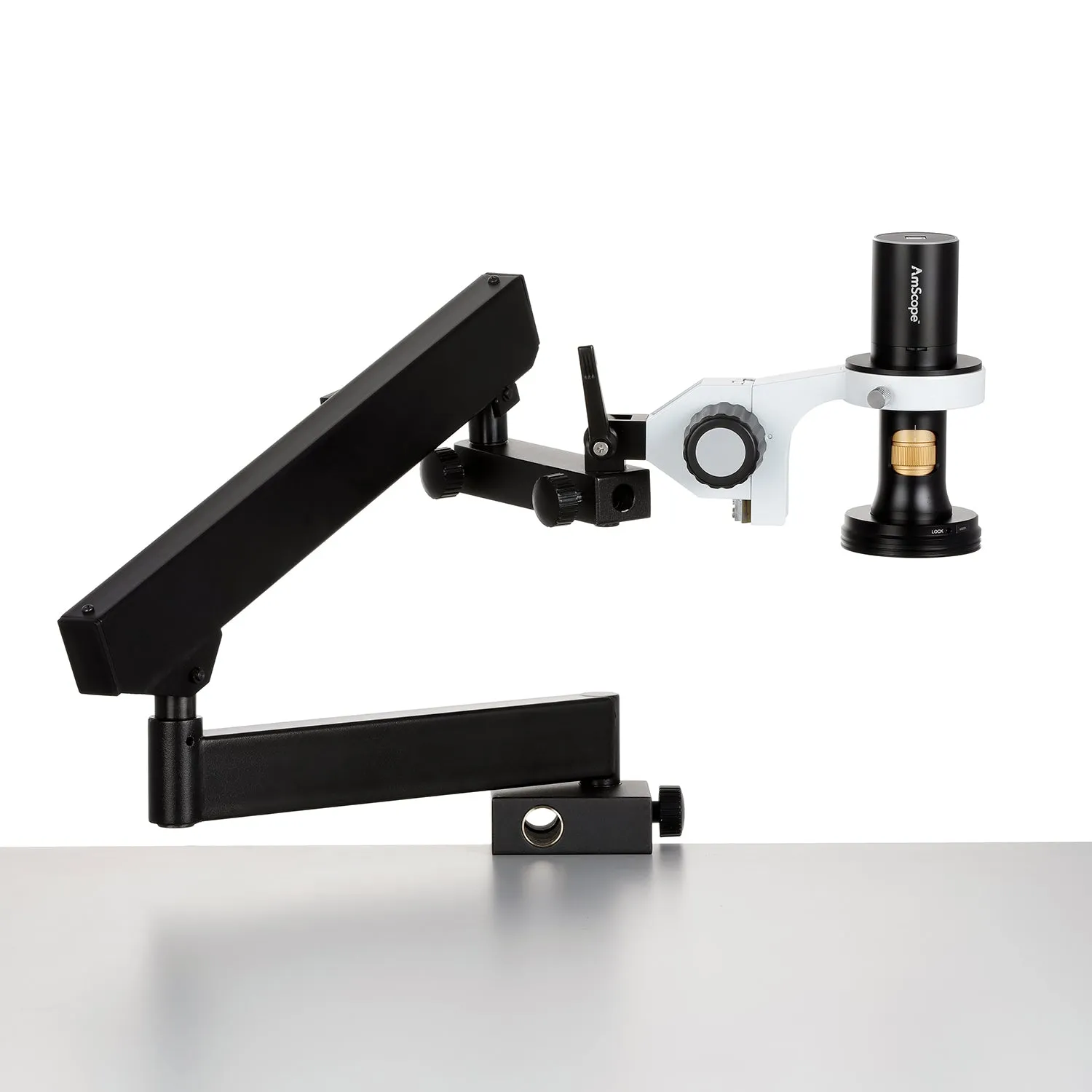 AmScope DM756 Series 8.3MP All-in-One USB Digital Microscope with Zoom Optics on Articulating Arm