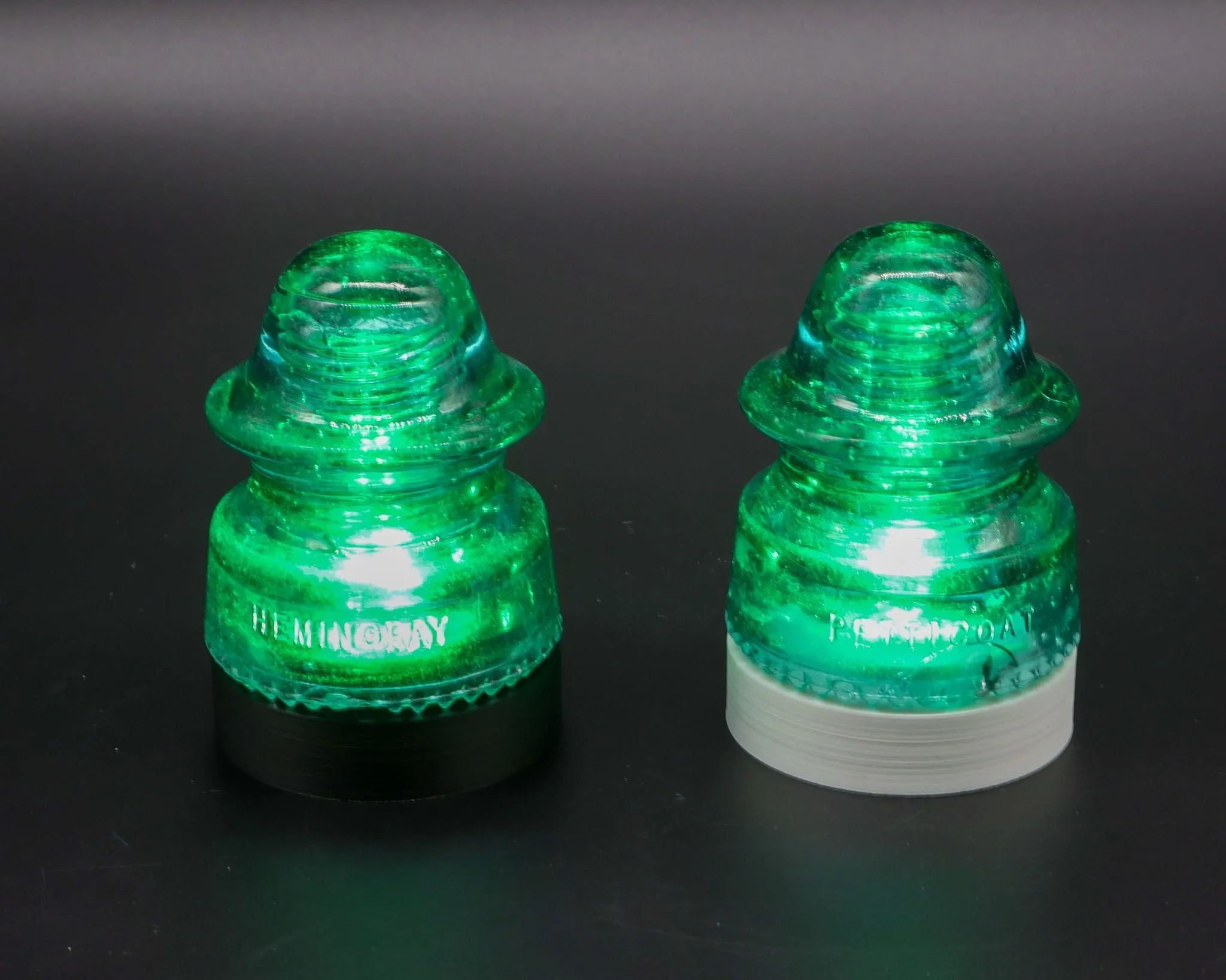 Battery Powered Lamp Base Set of 5 With Remote for Glass Insulators