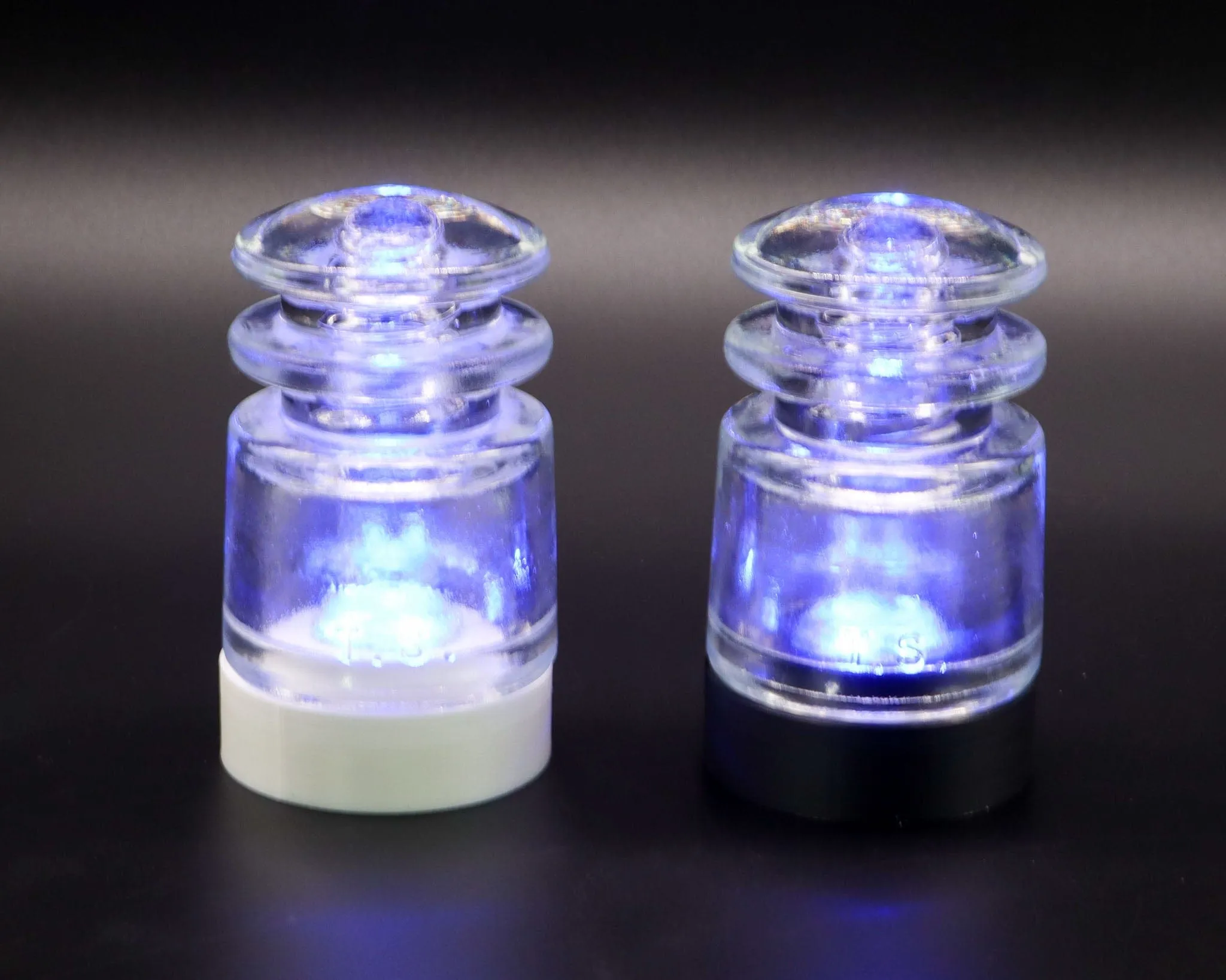 Battery Powered Lamp Base Set of 5 With Remote for Glass Insulators