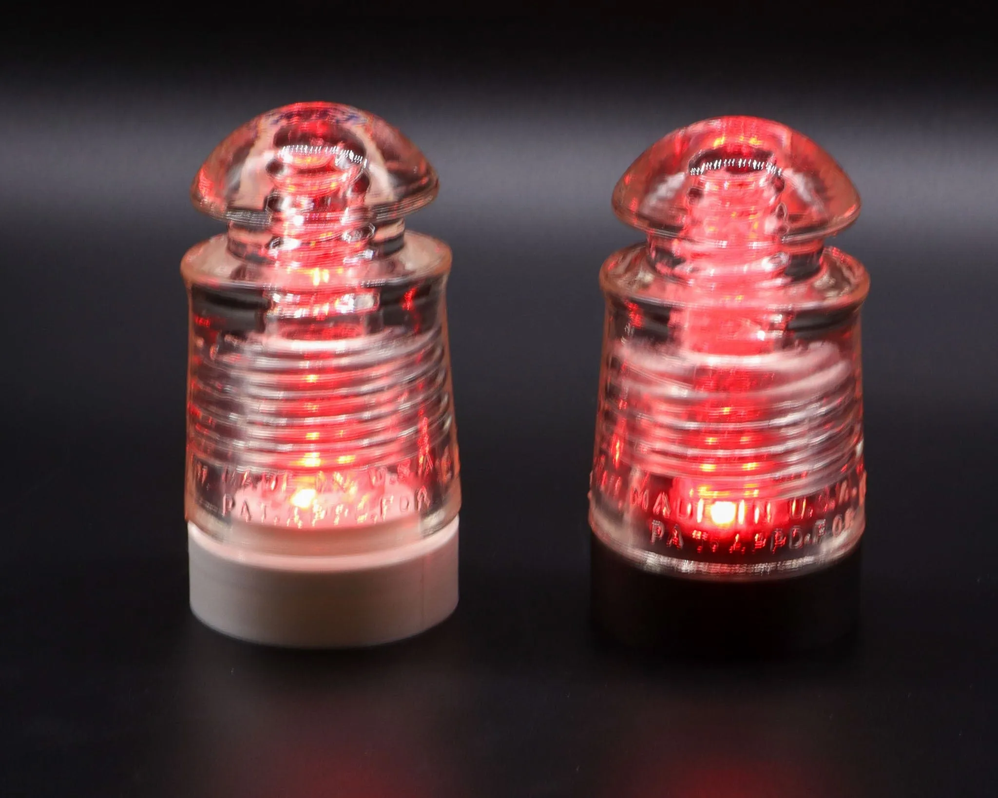 Battery Powered Lamp Base Set of 5 With Remote for Glass Insulators