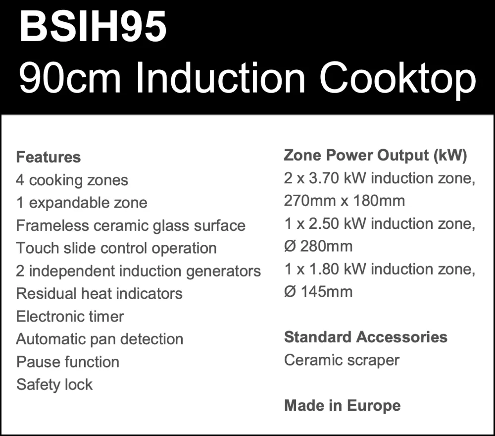 Baumatic Studio Solari BSIH95 90cm Induction Cooktop