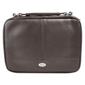 Bible Case: Faux Leather, Brown, L