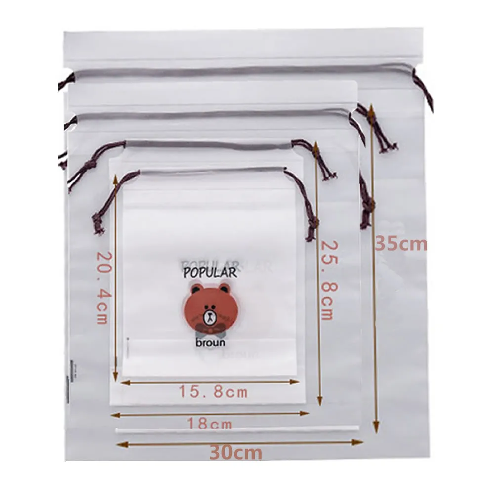 Brown Bear Transparent Cosmetic Bag Travel Makeup Case Women Zipper Make Up Bath Organizer Storage Pouch Toiletry Wash Beaut Kit