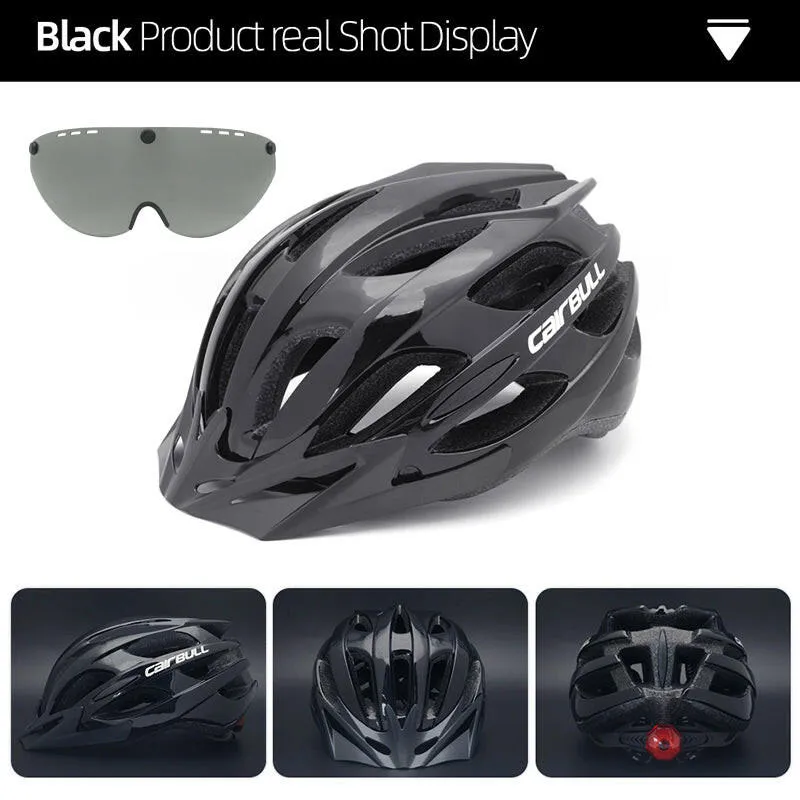 CAIRBULL Aero Road Bike Helmet Specialized MTB Cycling Helmets Goggles Adult Men Women Removable Visor Lens With Taillight EPS