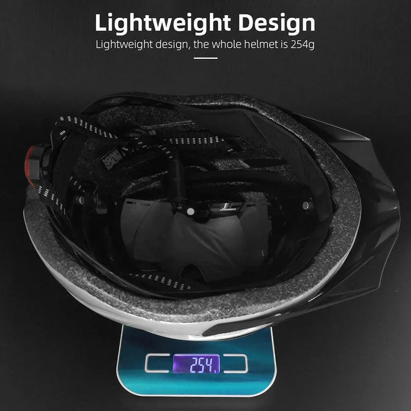 CAIRBULL Aero Road Bike Helmet Specialized MTB Cycling Helmets Goggles Adult Men Women Removable Visor Lens With Taillight EPS