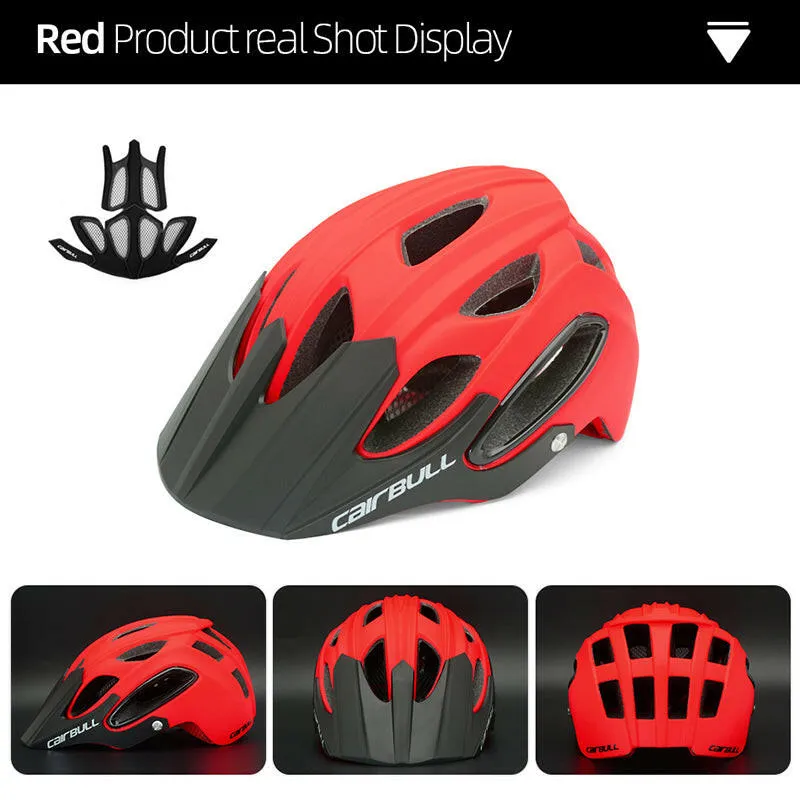 CAIRBULL Mtb Helmet Cycling Mountain Bike Helmets Ventilated Riding With Sun Visor Insect Net Adult Men Women Integrally-Molded