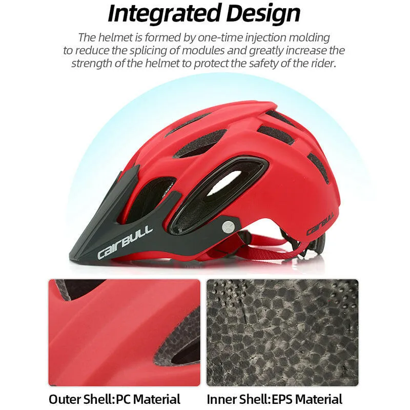 CAIRBULL Mtb Helmet Cycling Mountain Bike Helmets Ventilated Riding With Sun Visor Insect Net Adult Men Women Integrally-Molded