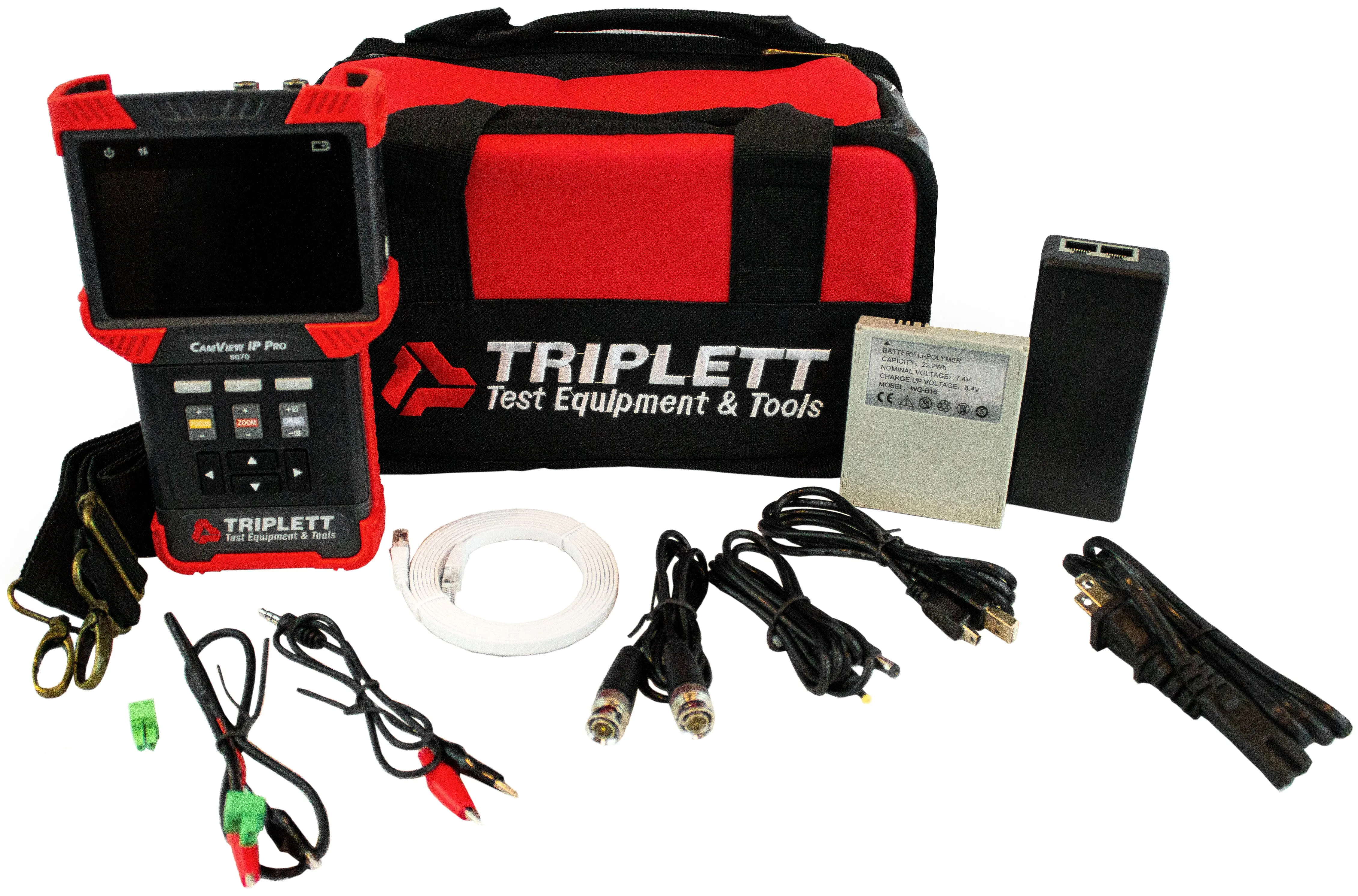 CamView IP Pro™ IP-Analog Security Camera Tester: H.264 IP, NTSC/PAL, AHD 1.0, HD-TVI 2.0  - (8070)