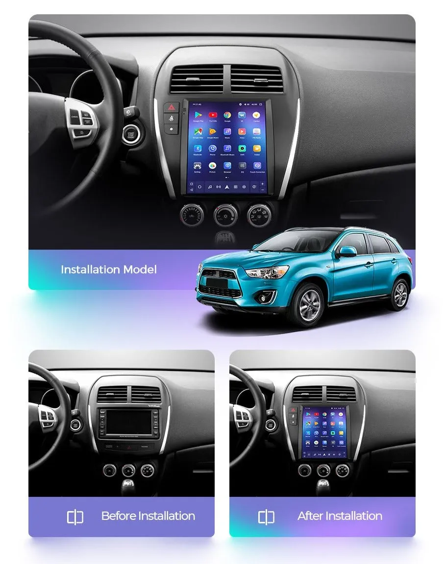 Car Dealz 11" Android 12.0 Mitsubishi ASX 1 Tesla Style 2010 - 2016 In Dash Plus OEM Fascia
