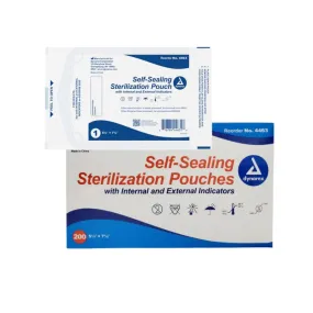 Dynarex Sterilization Pouches w/ Dual Indicators 5.25" x 7.5" Box of 200