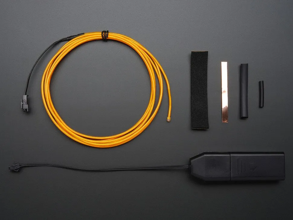 EL wire starter pack - Yellow 2.5 meter (8.2 ft)