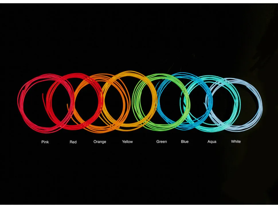EL wire starter pack - Yellow 2.5 meter (8.2 ft)