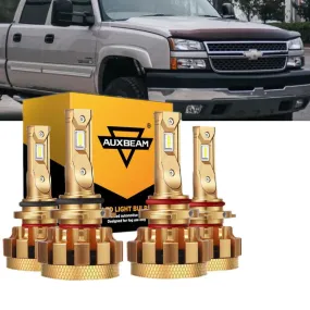 For 2000-2006 Chevy Silverado 1500 2500 HD 9005 9006 F-16 Plus Series Automotive Grade 28000LM LED Light Bulbs Bundle