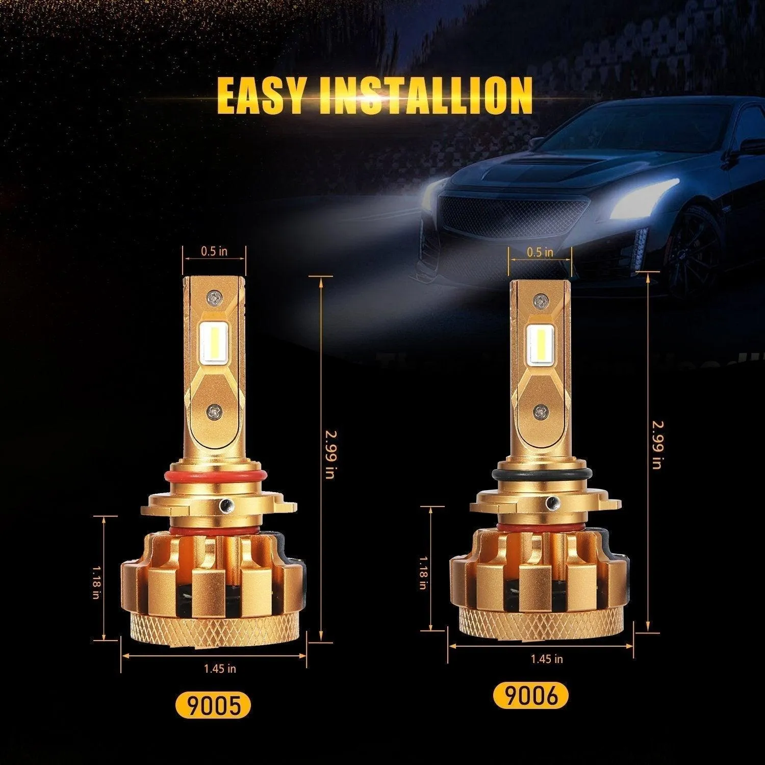 For 2000-2012 Honda Accord F-16 Plus Series Built-in Canbus Automotive Grade 14000LM LED Light Bulbs High Low Beam Bundle