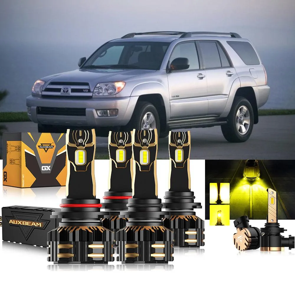 For 2003-2004 Toyota 4Runner 9005 9006 LED Headlight Bulbs Bundle