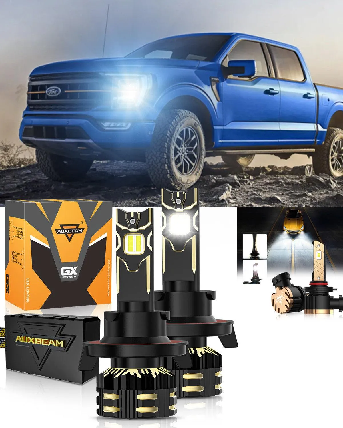 For 2004-2012 Ford F-150 H13 LED Headlight Bulbs