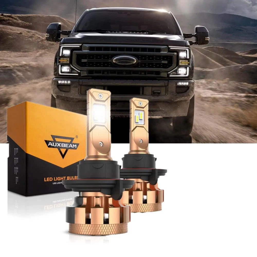 For 2005-2020 Ford F350 Super Duty F-16 Plus Series H13 Built-in Canbus Automotive Grade 14000LM LED Light Bulbs High Low Beam Bundle
