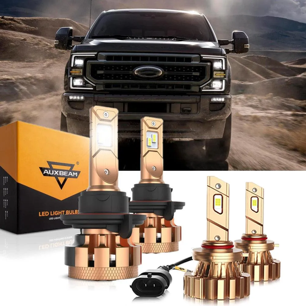 For 2005-2020 Ford F350 Super Duty F-16 Plus Series H13 Built-in Canbus Automotive Grade 14000LM LED Light Bulbs High Low Beam Bundle