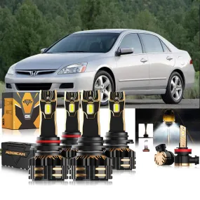 For 2006-2007 Honda Accord 9005 9006 LED Headlight Bulbs Bundle
