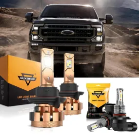 For 2011-2015 Ford F350 F-16 Plus Series H13 Built-in Canbus Automotive Grade 14000LM LED Light Bulbs High Low Beam Bundle
