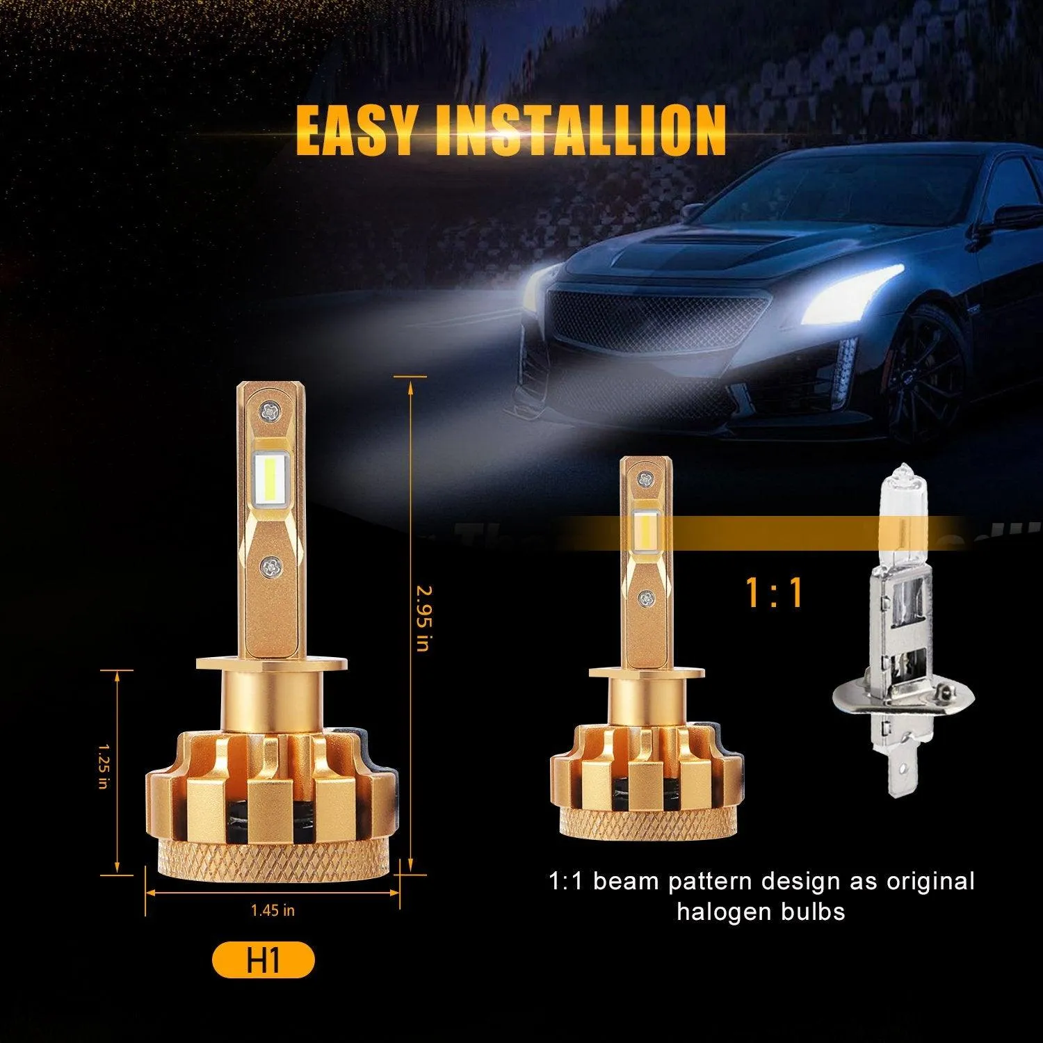 For 2012 Ford Focus F-16 Plus Series Built-in Canbus Automotive Grade 14000LM LED Light Bulbs High Low Beam Bundle