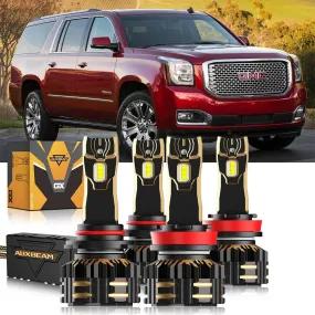 For 2015-2019 GMC Yukon Halogen 9005 H11 LED Headlight Bulbs Bundle