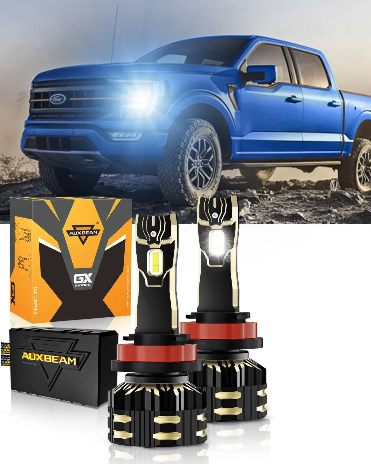 For 2015-2020 Ford F-150 9005 H11 LED Headlight Bulbs Bundle