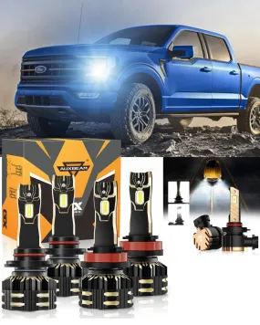 For 2015-2020 Ford F-150 9005 H11 LED Headlight Bulbs Bundle