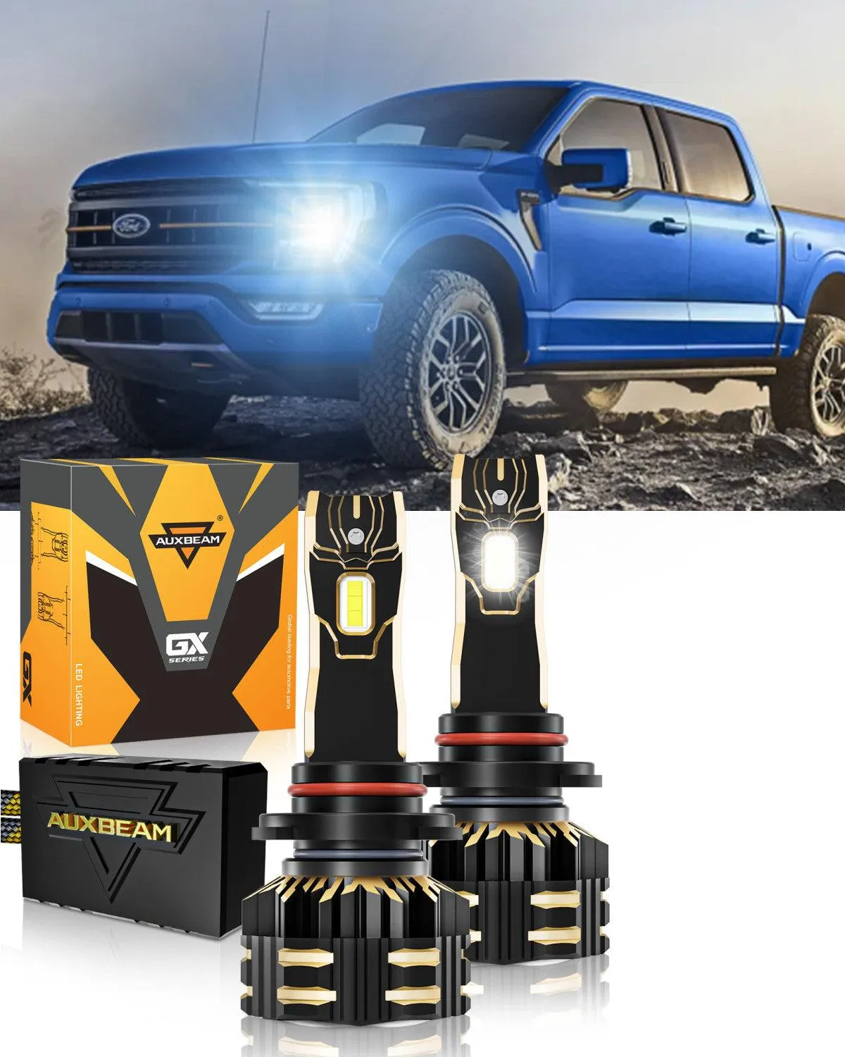 For 2015-2020 Ford F-150 9005 H11 LED Headlight Bulbs Bundle