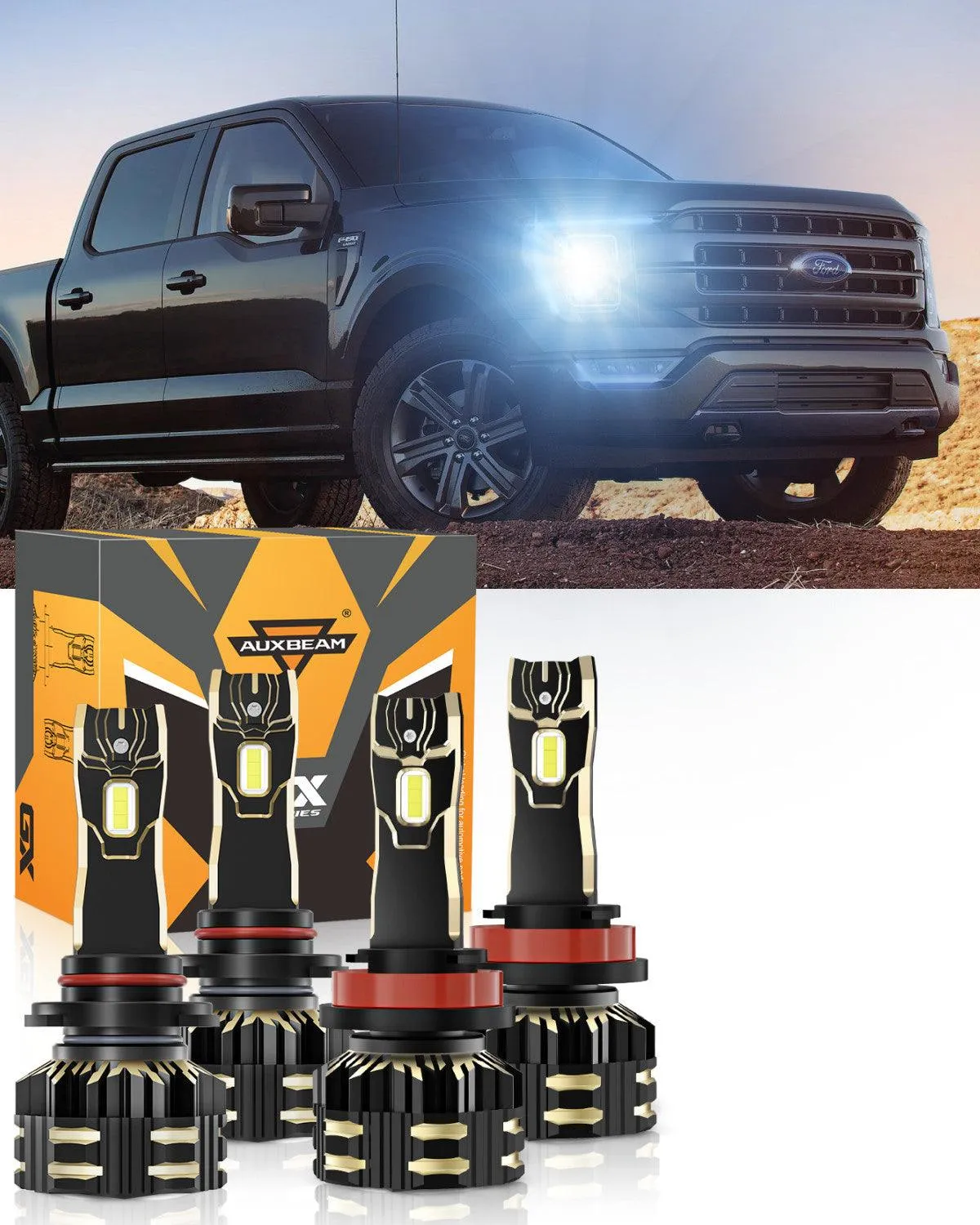 For 2021 Ford F-150 9005 H11 LED Headlight Bulbs Bundle