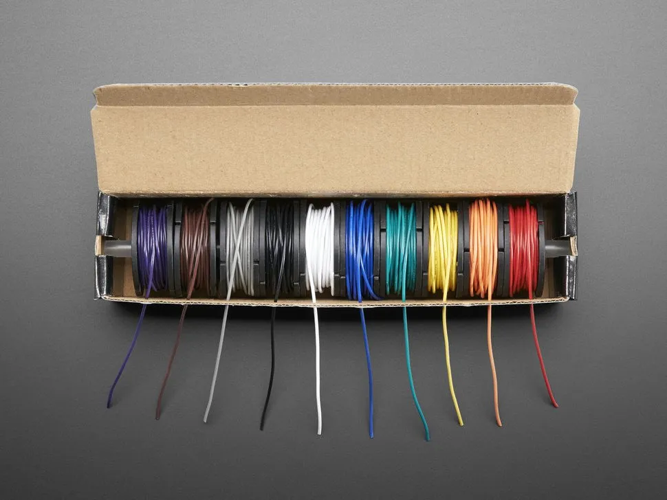 Hook-up Wire Spool Set - 22AWG Stranded-Core - 10 x 25ft